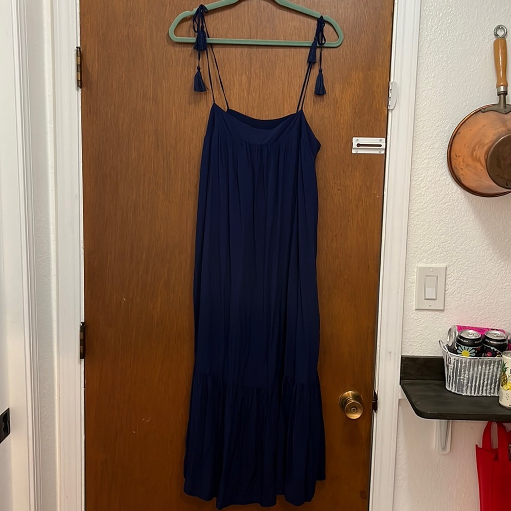 NWT Gap Apronneck tassel tie midi dress